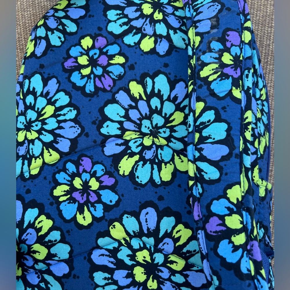 Vera Bradley Campus Laptop Backpack Indigo Pop - Picture 8 of 11